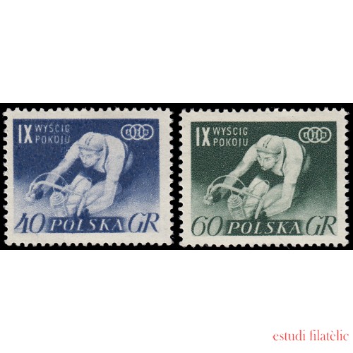 Polonia Poland 855/56 1956 9 Vuelta ciclista de la paz MNH