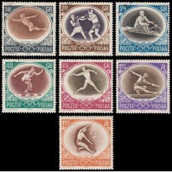 Polonia Poland 871/77 1956 Juegos olímpicos de Melbourne Matasellos a favor Polonia Poland 871/77 1956 Juegos olímpicos de Melbourne Matasellos a favor