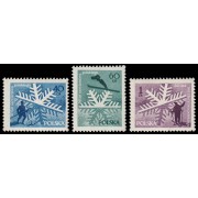 Polonia Poland 882/84 1957 Cincuentenario del esquí nacional MNH