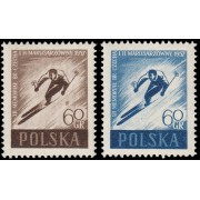 Polonia Poland 888/89 1957 12 aniv. de la muerte de los esquiadores B. Czech and H.Marusa MNH