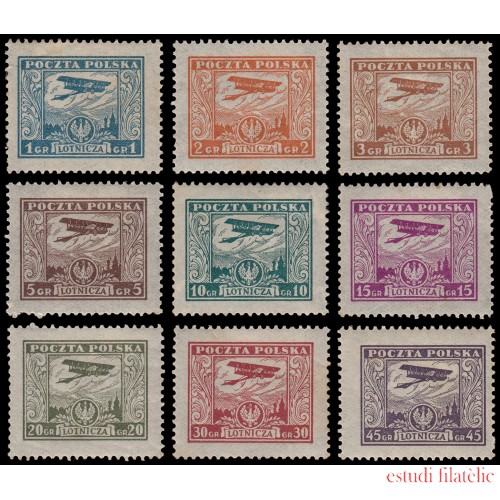 Polonia Poland A 1/9 1925 Biplano sobre Varsovia MH
