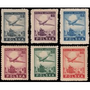Polonia Poland A 10/15 1946 Avión sobrevolando Varsovia MNH