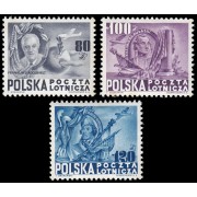 Polonia Poland A 24/26 1948 Emitidos a la gloria de la democracia MNH