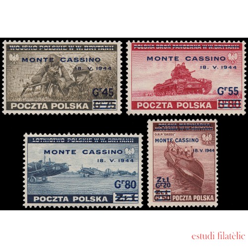Polonia Poland E 17/20 1944 Toma de Monte Cassino MNH