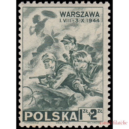 Polonia Poland E 21 1944 En beneficio de los supervivientes de la revuelta de Va