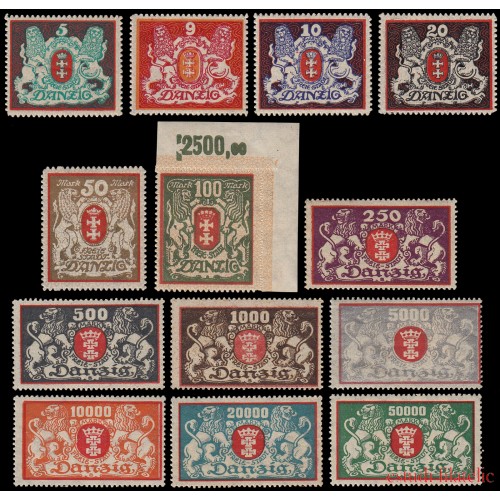 Danzig 120/32 1921-22 El escudo de armas de Danzig con leones MH