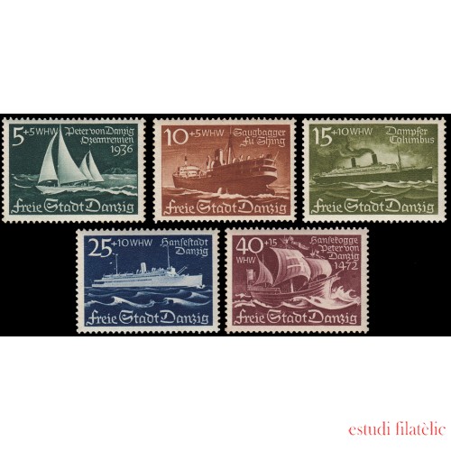 Danzig 246/50 1938 Ayuda de invierno MNH