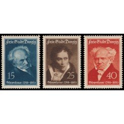 Danzig 235/37 1938 150 aniv. del nacimiento del filósofo Arthur Schopenhauer MNH
