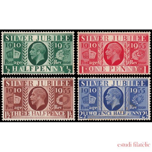 Gran Bretaña  201/04 1935 Jubileo de Jorge V MH