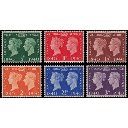 Gran Bretaña 227/32 1940 Centenario del sello Victoria y Jorge VI MNH Gran Bretaña 227/32 1940 Centenario del sello Victoria y Jorge VI MNH