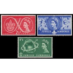 Gran Bretaña 302/04 1957 Conmemoración del Jubileo Scout Mundial Elizabeth II MNH Gran Bretaña 302/04 1957 Conmemoración del Jubileo Scout Mundial Elizabeth II MNH