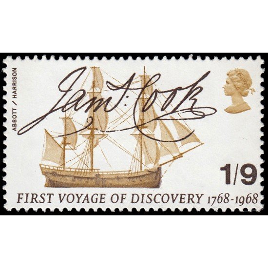 Gran Bretaña 513 1968 Bicentenario del primer viaje del capitán Cook MNH Gran Bretaña 513 1968 Bicentenario del primer viaje del capitán Cook MNH