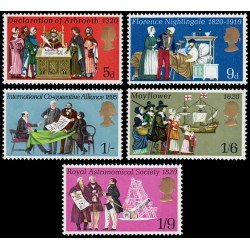Gran Bretaña 586/90 1970 Conmemorativos MNH Gran Bretaña 586/90 1970 Conmemorativos MNH