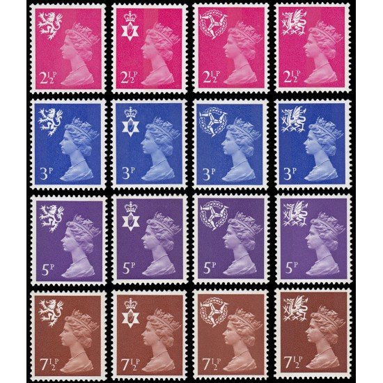 Gran Bretaña 624/39 1971 Serie corriente Emisiones regionales MNH Gran Bretaña 624/39 1971 Serie corriente Emisiones regionales MNH