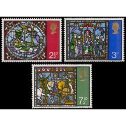 Gran Bretaña 650/52 1971 Navidad Vidrieras de la catedral de Canterbury MNH Gran Bretaña 650/52 1971 Navidad Vidrieras de la catedral de Canterbury MNH
