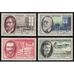 France Francia 1095/98 1957 Científicos e inventores MH France Francia 1095/98 1957 Científicos e inventores MH