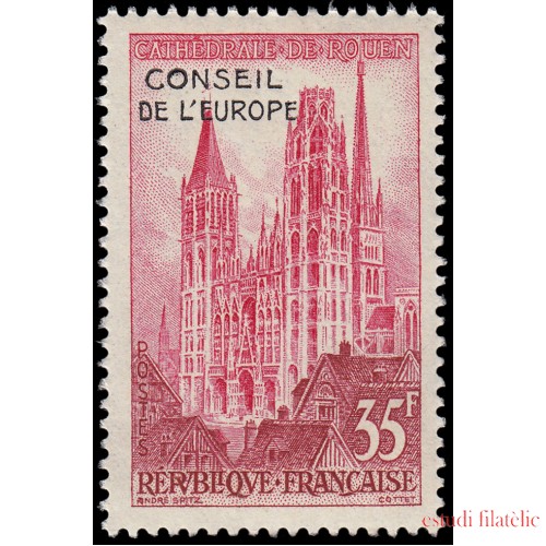 France Francia 1129 1957 Serie turística Catedral de Rouen MNH