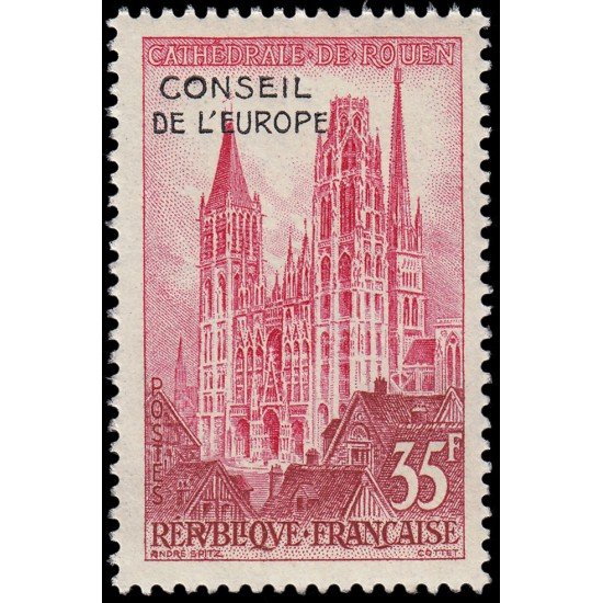 France Francia 1129 1957 Serie turística Catedral de Rouen MNH