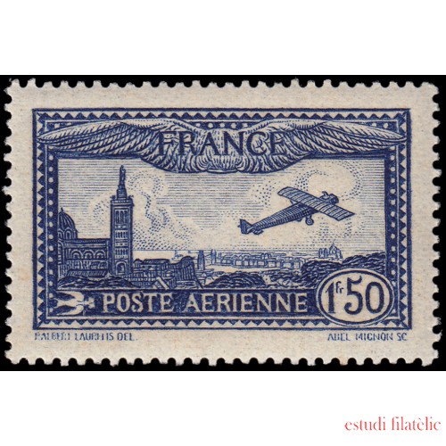 France Francia Correo Aereo A 6 Avión sobrevolant Marsella MNH