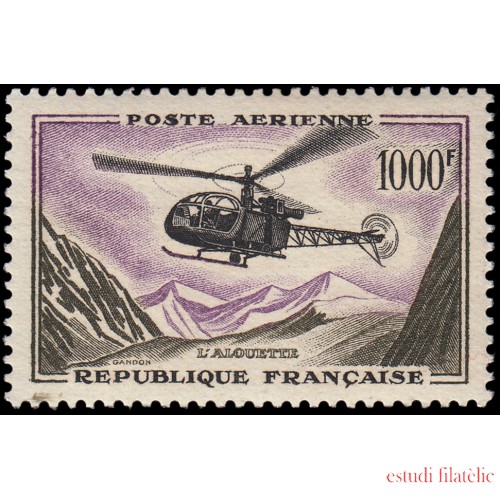France Francia A 37 1957-59 Prototipos Helicóptero Alluette MNH