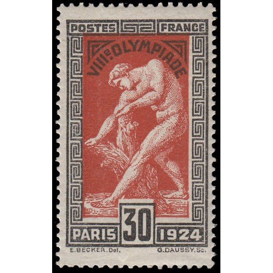 France Francia 185 1924 Juegos Olímpicos París Milón de Crotona MNH France Francia 185 1924 Juegos Olímpicos París Milón de Crotona MNH
