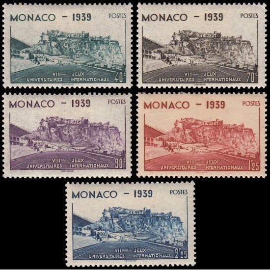 Monaco 195/99 1939 8 Juegos universitarios internacionales MH Monaco 195/99 1939 8 Juegos universitarios internacionales MH