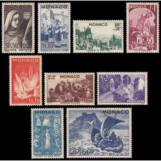 Monaco 265/73 1944 Fiesta de Santa Devota Sorteo de obras de caridad MNH