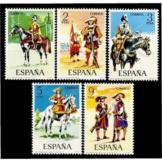 España Spain 2167/71 1974 Uniformes militares MNH España Spain 2167/71 1974 Uniformes militares MNH