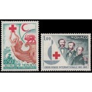 Monaco 607/08 1963 Centenario de la Cruz Roja internacional MNH