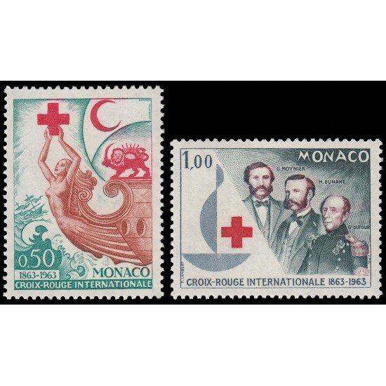 Monaco 607/08 1963 Centenario de la Cruz Roja internacional MNH