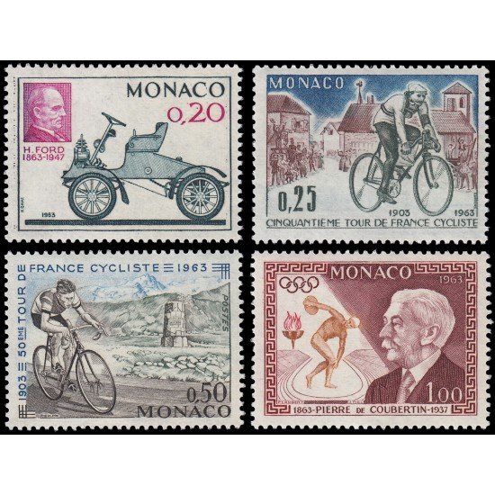 Monaco 632/35 1963 Aniversarios deportivos MNH Monaco 632/35 1963 Aniversarios deportivos MNH