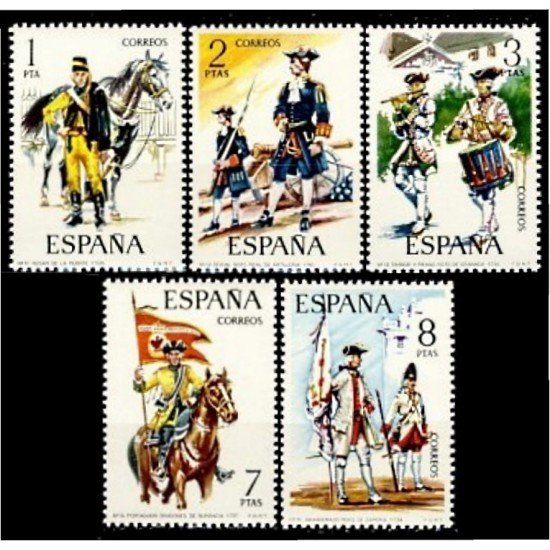España Spain 2197/01 1974 Uniformes militares MNH España Spain 2197/01 1974 Uniformes militares MNH