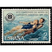 España Spain 2202 1974 XVIII Campeonato del mundo de Salvamento acuático MNH