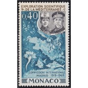 Monaco 805 1969 Exploración científica del Mediterráneo MNH