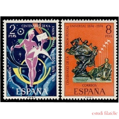 España Spain 2211/12 1974 Centenario de la Unión Postal Universal MNH