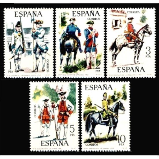 España Spain 2236/40 1975 Uniformes Militares MNH España Spain 2236/40 1975 Uniformes Militares MNH