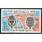 Monaco  1207  1979 450º Aniv. visita del emperador Charles Quint a Mónaco-escudos MNH