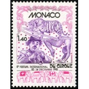 FAU1/S Monaco  Nº 1298  1981  VIIIº Fest. inter. de circo de Mónaco Lujo