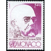 Monaco  1333   1982  100º Aniv. descubrimiento del bacilo de la tuberculosis-R. Koch MNH