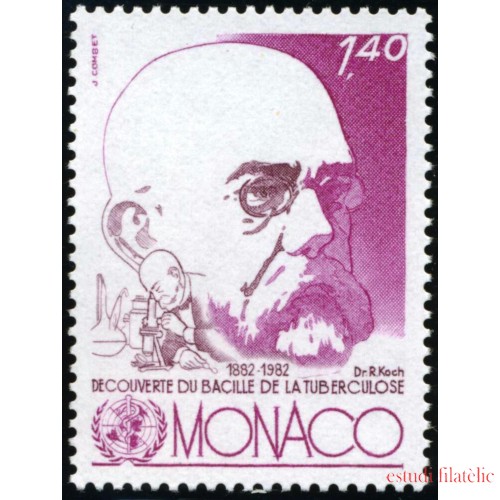 Monaco  1333   1982  100º Aniv. descubrimiento del bacilo de la tuberculosis-R. Koch MNH