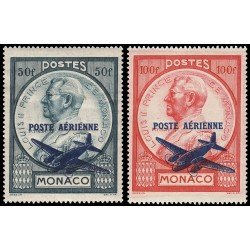 Monaco A 13/14 1946 Sello de 1946 con sobrecarga Luis II Avión MNH Monaco A 13/14 1946 Sello de 1946 con sobrecarga Luis II Avión MNH