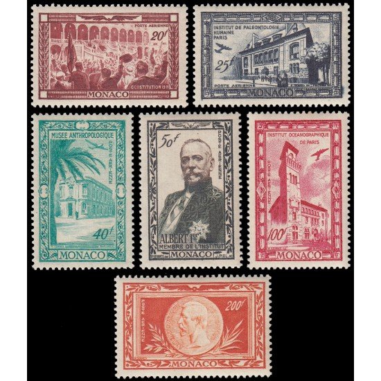 Monaco A 36/41 1949 Centenario de Alberto I MNH