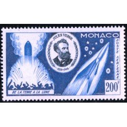 AST/S Monaco Nº A 60 1955 50º Aniv. muerte de Julio Verne De la tierra a la luna MNH AST/S Monaco Nº A 60 1955 50º Aniv. muerte de Julio Verne De la tierra a la luna MNH