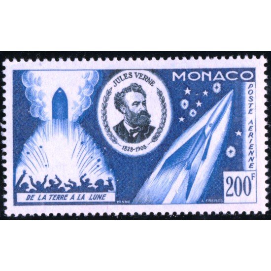 AST/S Monaco Nº A 60 1955  50º Aniv. muerte de Julio Verne De la tierra a la luna MNH