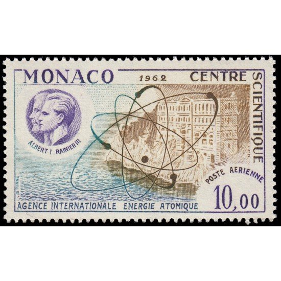 Monaco A 80 1962 Agencia Inter. Energía Atómica Símbolo Átomo Principes MNH