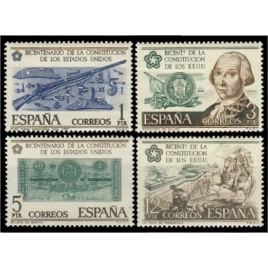 España Spain 2322/25 1976 Bicentenario de la Independencia de los EEUU MNH España Spain 2322/25 1976 Bicentenario de la Independencia de los EEUU MNH