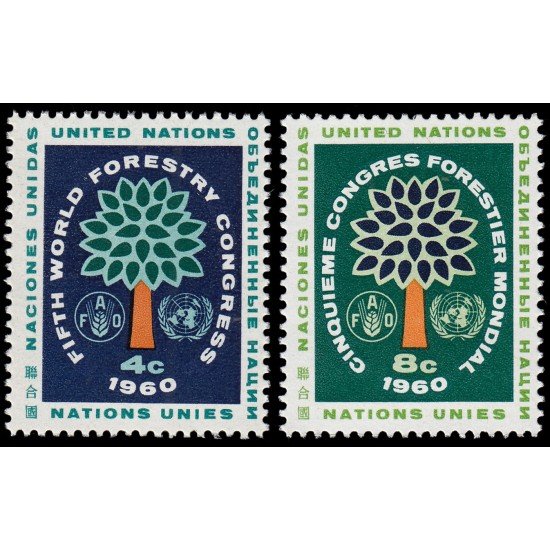 Naciones Unidas New York 78/79 1960 Congreso forestal mundial  Árbol MNH