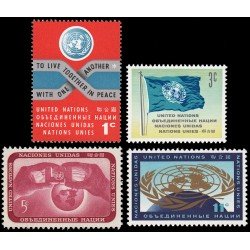 Naciones Unidas New York 100/03 1962 Serie Emblemas, banderas, símbolos MNH Naciones Unidas New York 100/03 1962 Serie Emblemas, banderas, símbolos MNH