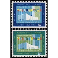 Naciones Unidas New York 115/16 1963 Sede de las asambleas generales New York MNH Naciones Unidas New York 115/16 1963 Sede de las asambleas generales New York MNH