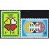 Naciones Unidas New York 213/14 1971 Año internacional contra la discriminación racial Corazones Símbolo de globo MNH